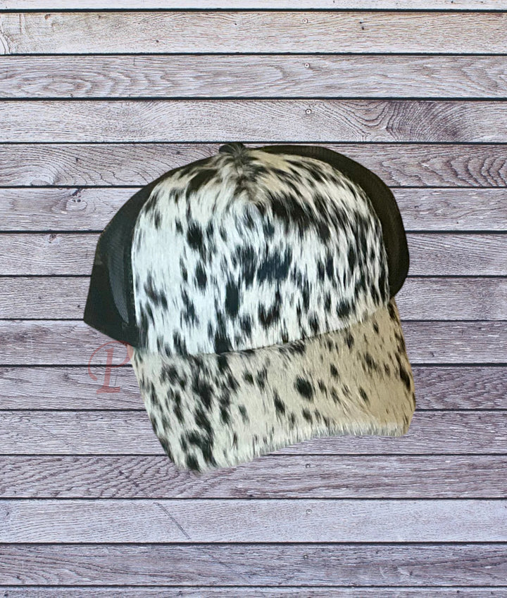 Black cowhide ball cap