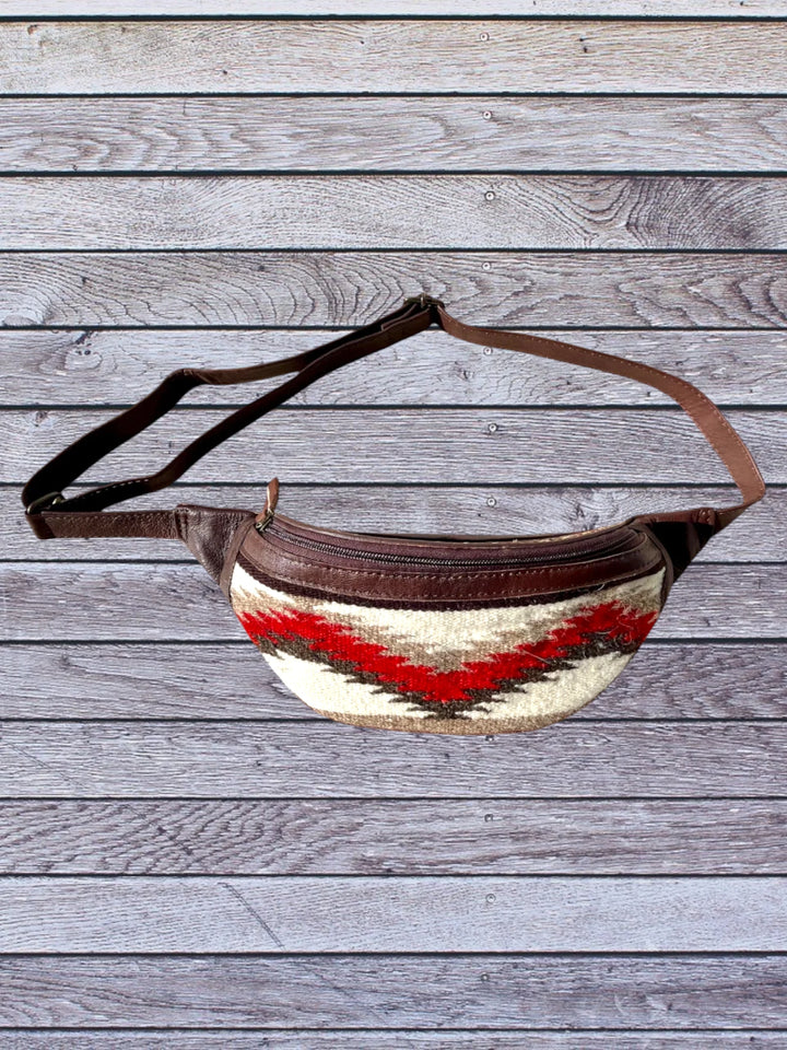 Tooled Leather & Saddle Blanket Crossbody Front