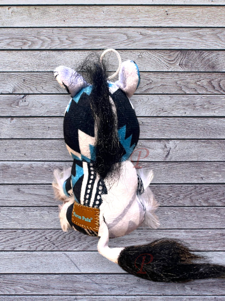 Turquoise & Black Mini Horse Back