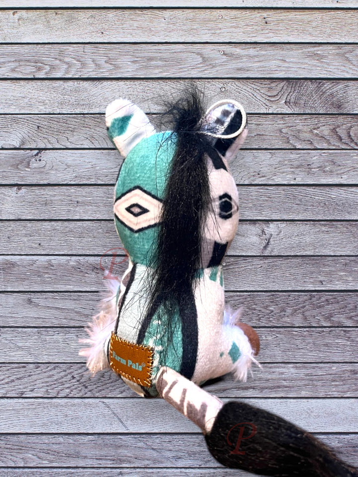Teal Black Mini Horse Back
