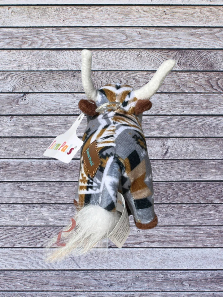 rear view longhorn cow mini farm pal plushie Gold & gray 