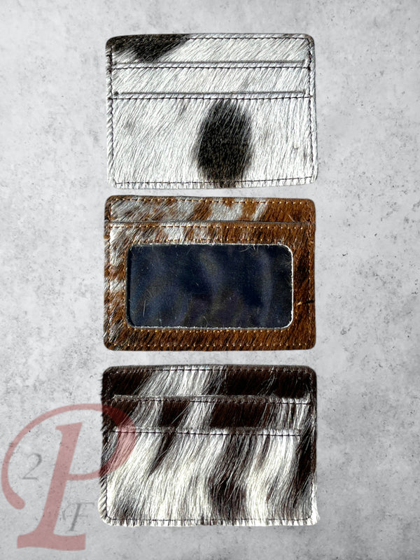 Cow Hide Credit Card Wallet with ID Window