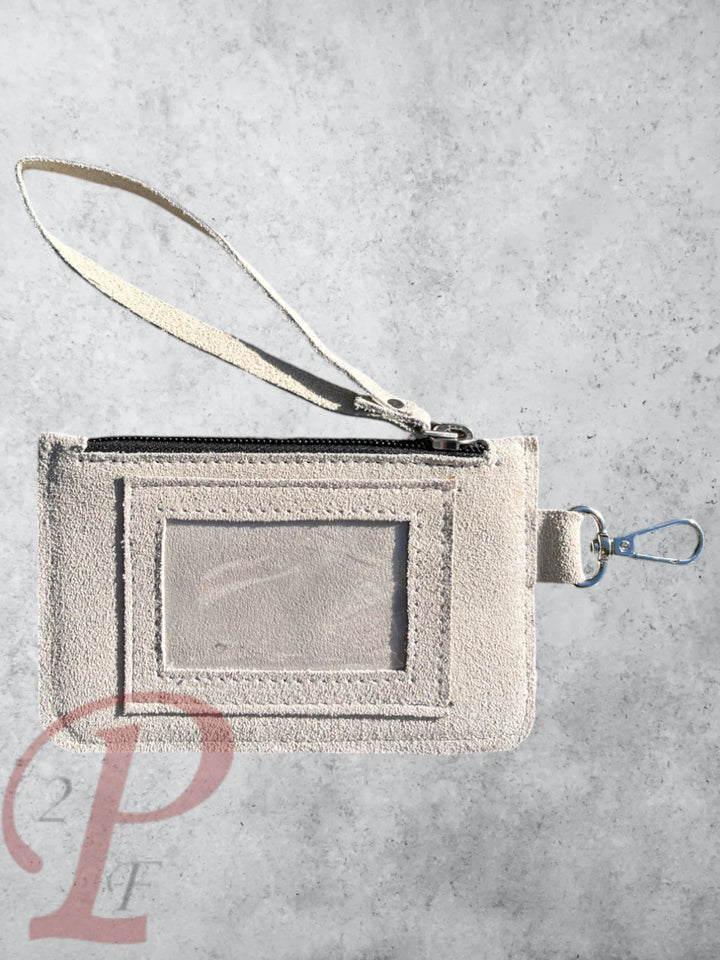 Cream Suede Wristlet