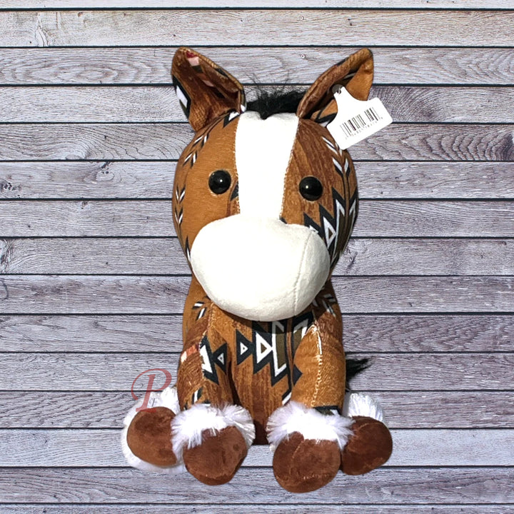 front view horse medium farm pal plushie Brown & Black 