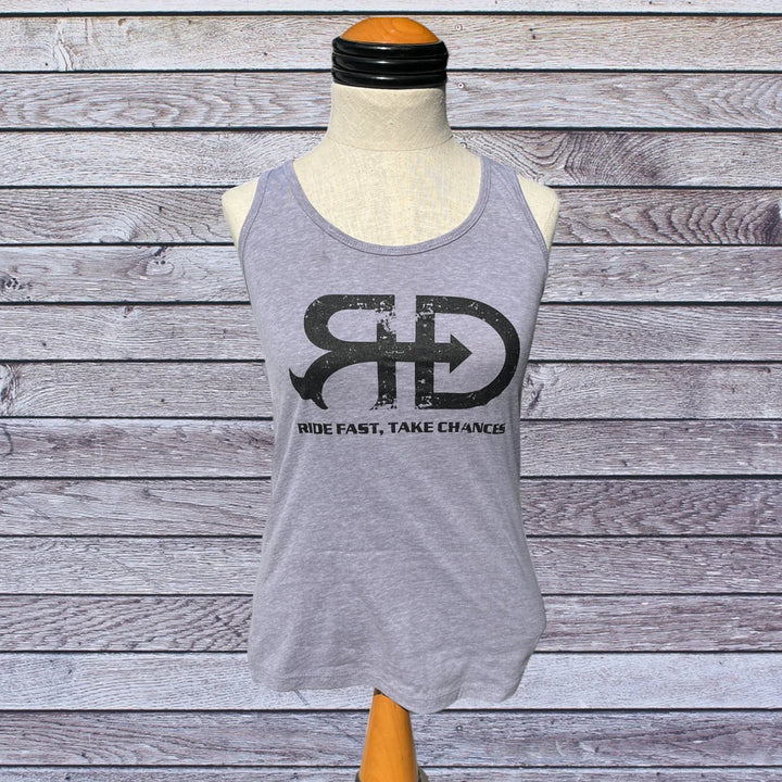 Front side picture of Rocket Donkey Gray Cotton Tank Top