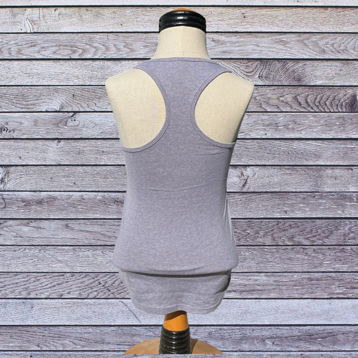 Back side picture of Rocket Donkey Gray Cotton Tank Top