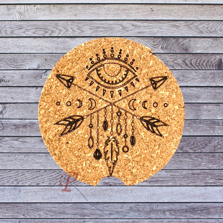 mystic eye cork car coaster